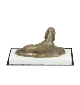 Setter anglais, Setter laverack - statuette de chien, figurine sur un socle blanc, trophée pour exposition de chiens de la marque Art-Dog