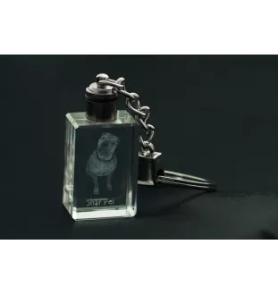Shar Pei - Porte-clés en cristal avec photo de chien, porte-clés lumineux, cadeau unique de la marque Art-Dog