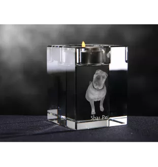 Shar Pei świecznik kryształowy z psem Art-Dog