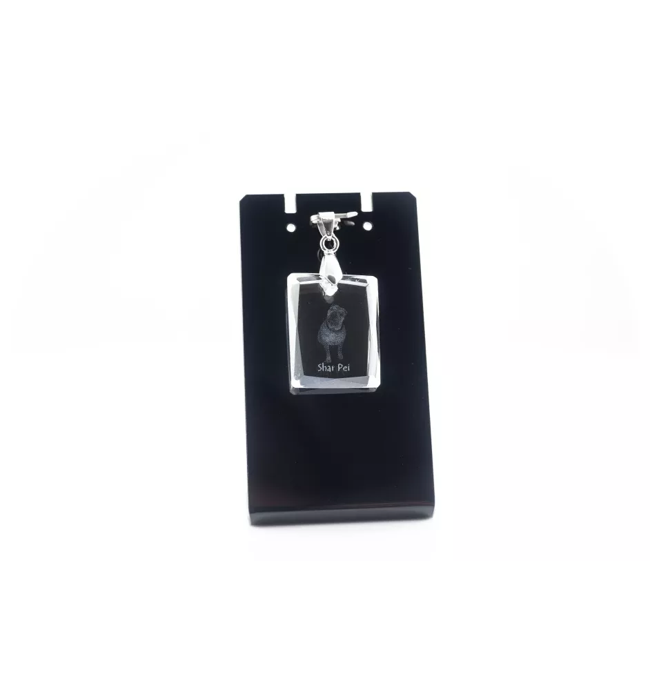 Shar Pei - Pendentif chien en cristal, collier photo, bijoux uniques par Art-Dog