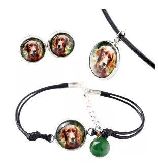 English Setter, Englischer Setter - Schmuckset in einer Schachtel, Halskette, Ohrringe, Armband, Produkte der Marke Art-Dog