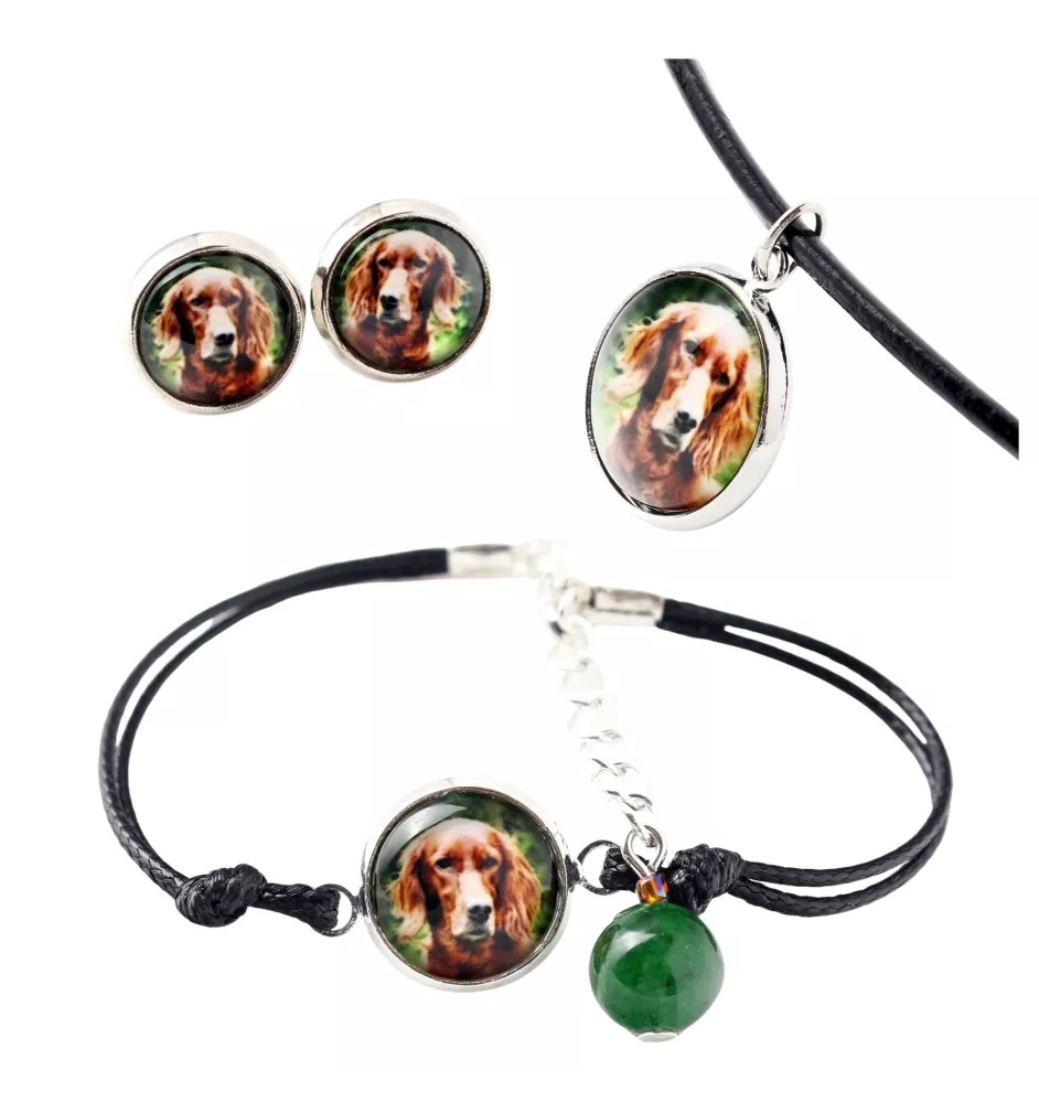 English Setter, Englischer Setter - Schmuckset in einer Schachtel, Halskette, Ohrringe, Armband, Produkte der Marke Art-Dog