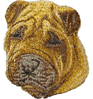 Shar-Pei - Hund geformtes Aufnäher, besticktes Patch, einzigartiges Dekor für den Rucksack der Marke Art-Dog