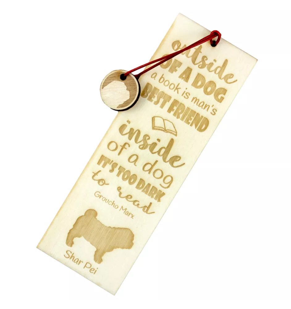 Shar Pei - dog bookmark, personalized bookmark, gift for bookworm from Art-Dog brand