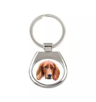English Setter, Englischer Setter - geometrischer Schlüsselanhänger mit Foto und Aufschrift Art-Dog