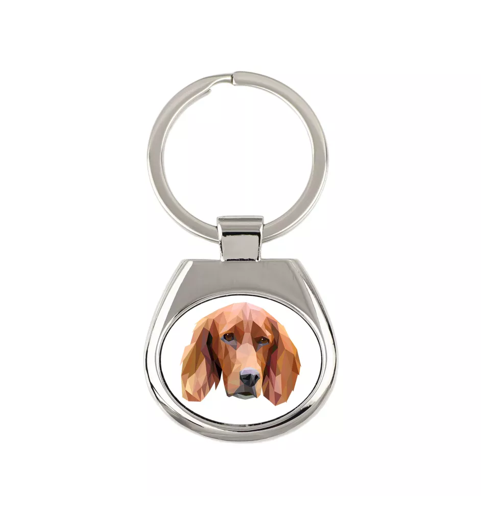 English Setter, Englischer Setter - geometrischer Schlüsselanhänger mit Foto und Aufschrift Art-Dog