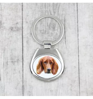English Setter, Englischer Setter - geometrischer Schlüsselanhänger mit Foto und Aufschrift Art-Dog