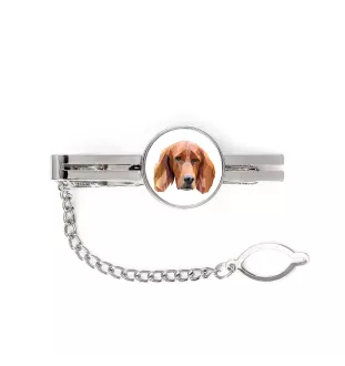 Setter anglais, Setter laverack - épingle de cravate géométrique avec photo et inscription Art-Dog