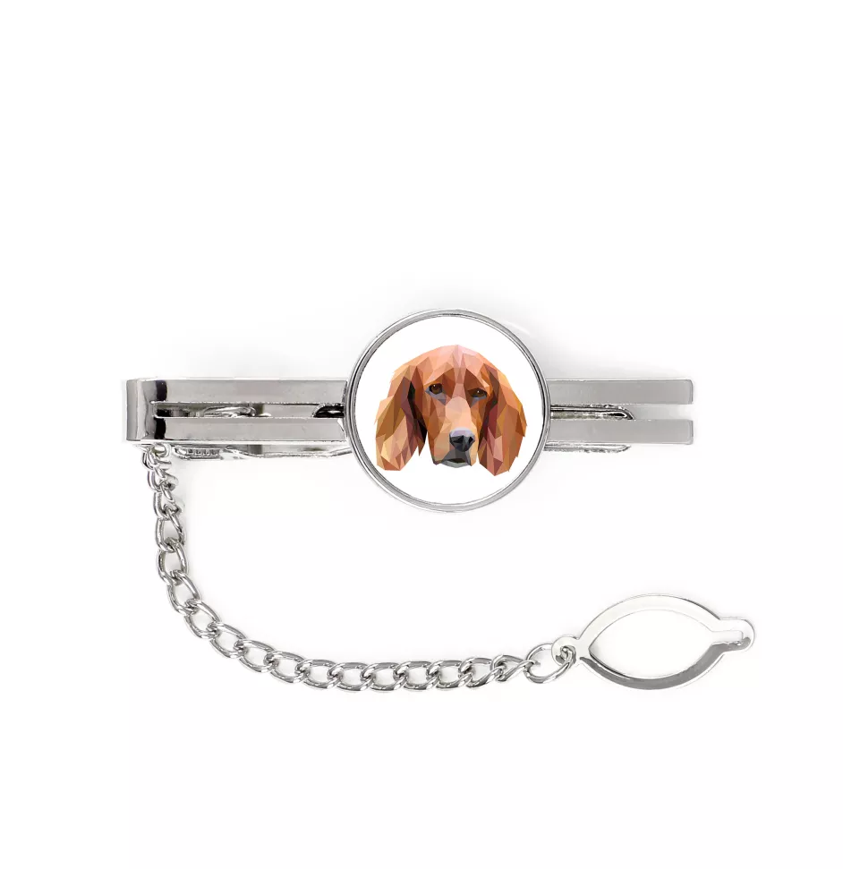 Setter anglais, Setter laverack - épingle de cravate géométrique avec photo et inscription Art-Dog