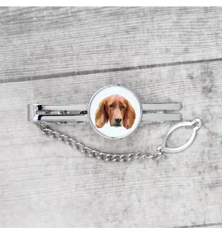 Setter anglais, Setter laverack - épingle de cravate géométrique avec photo et inscription Art-Dog