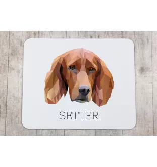 English Setter, Englischer Setter - geometrisches Mauspad mit Bild und Aufschrift von Art-Dog
