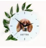 Setter anglais, Setter laverack - horloge murale géométrique avec photo et logo de la marque Art-Dog