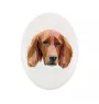English setter, Lawerack, Laverack - a plate with a geometric design and the brand name Art-Dog
