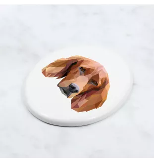 English Setter, Englischer Setter - Fliese mit geometrischem Bild und Schriftzug der Marke Art-Dog