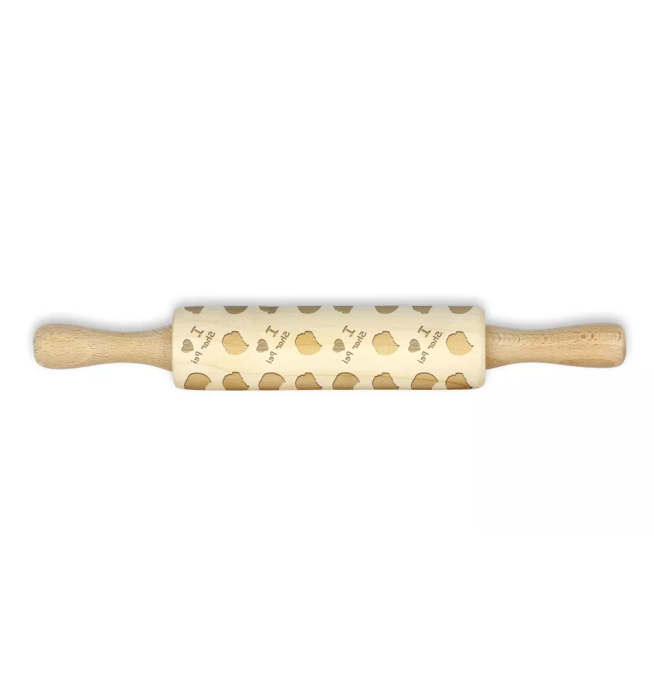 Shar Pei - kleiner Nudelholz mit Hundemuster, Nudelholz für Kinder, Verzierung von Keramikton von Art-Dog.