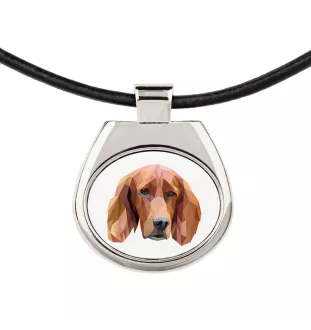 English setter, Lawerack, Laverack - necklace with a geometric design and the inscription "Art-Dog"