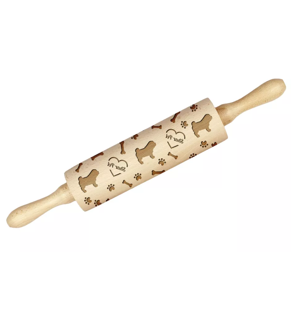 Shar Pei - Nudelholz mit Hund, Verzieren von Keksen mit einem Nudelholz in Mustern, Geschenk für den Keramiker der Marke Art-Dog