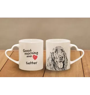 English Setter, Englischer Setter I - Tasse mit Hund, entzückende Tasse mit herzförmigem Henkel, universelles Geschenk der Marke Art-Dog