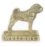 Shar Pei - a door sign with a dog, a brass welcome plaque, a unique sign with the inscription Welcome from the Art-Dog brand