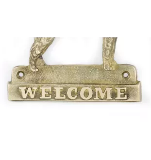 Shar Pei - une plaque de porte avec un chien, une plaque de bienvenue en laiton, une enseigne exceptionnelle avec l'inscription Welcome de la marque Art-Dog