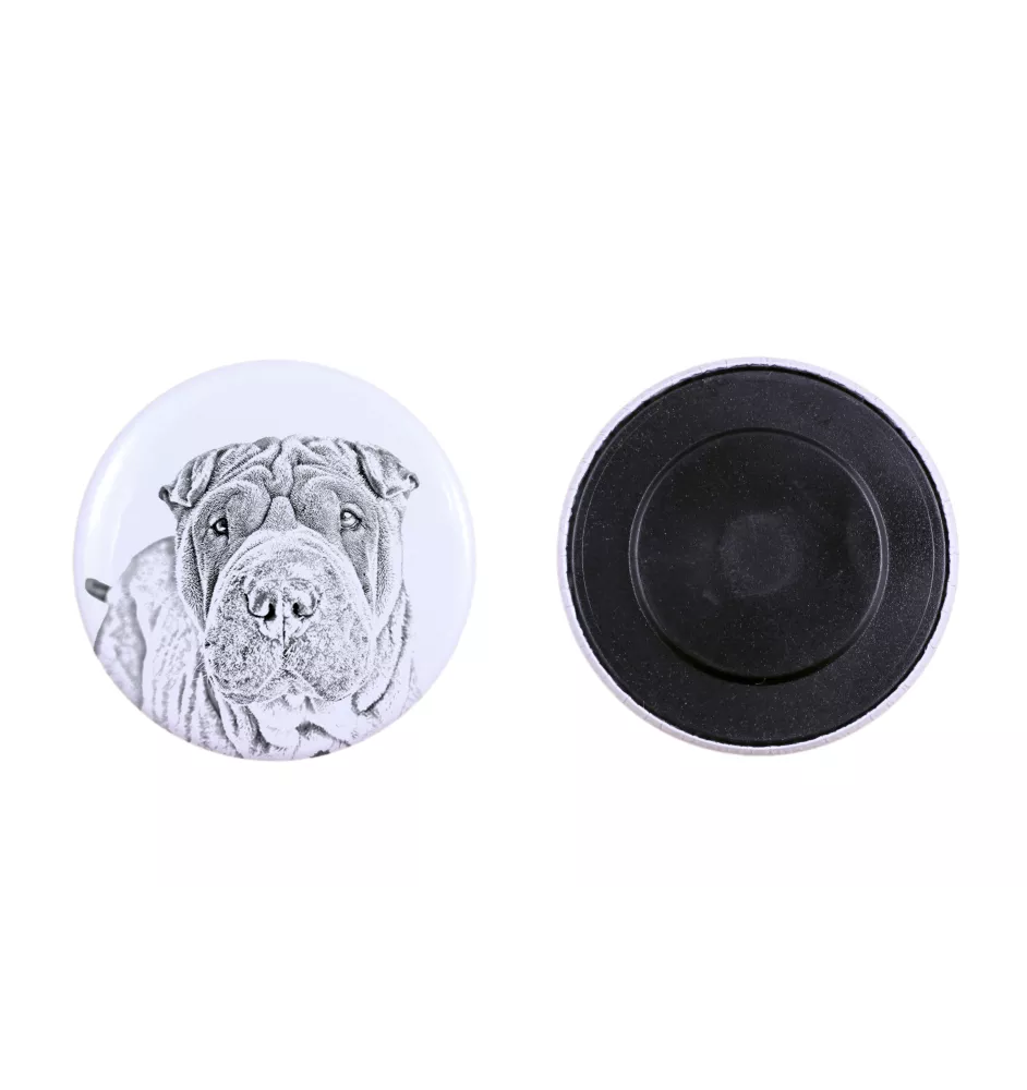 Shar Pei - magnet with a dog's pupil, exceptionally light, strong magnet, handmade product by the Art-Dog brand