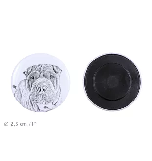 Shar Pei Magnet mit einem Hundepfotenabdruck, außergewöhnlich leicht, starker Magnet, handgefertigtes Produkt der Marke Art-Dog