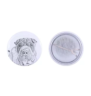 Shar Pei - Anstecknadel mit Ihrem Hund, fügen Sie Ihr eigenes Foto hinzu, Marke Art-Dog