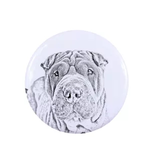 Shar Pei - Anstecknadel mit Ihrem Hund, fügen Sie Ihr eigenes Foto hinzu, Marke Art-Dog