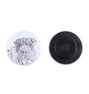 Shar Pei - aimant avec un œil de chien, exceptionnellement léger, aimant puissant, produit fabriqué à la main par la marque Art-Dog