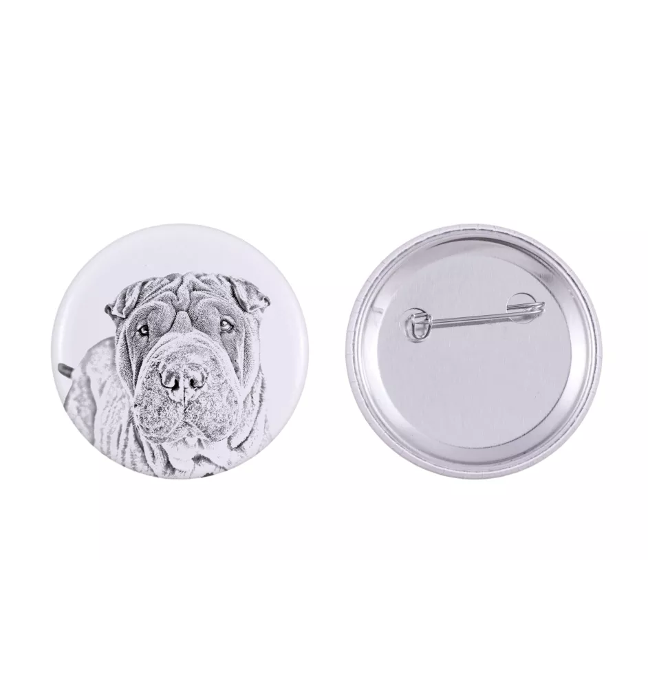 Shar Pei przypinka z psem duża Art-Dog
