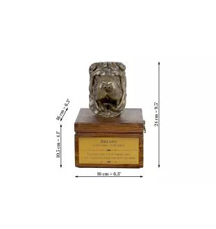 Shar Pei - urne pour les cendres du chien avec une statuette, petite urne pour chien, urne personnalisée avec le buste du chien de la marque Art-Dog
