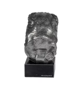 Shar Pei - figurine on marble, covered with silver metal, handmade, brand Art-Dog