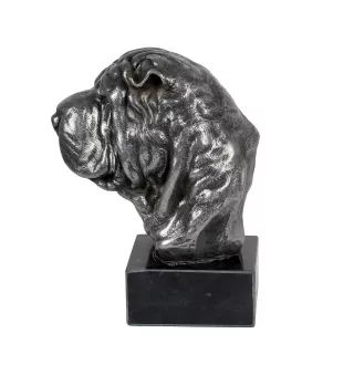 Shar Pei - figurine en marbre, recouverte de métal argenté, fabriquée à la main, marque Art-Dog