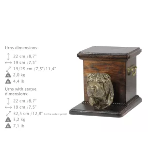Shar Pei - urn for dog ashes with a statuette, elegant urn for a dog, unique urn with a bust of a dog by Art-Dog brand