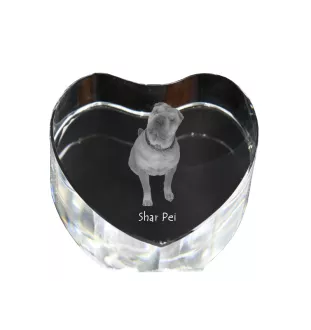 Shar Pei - une photo de chien dans un cristal, un cœur en cristal, un cadre photo exceptionnel de la marque Art-Dog