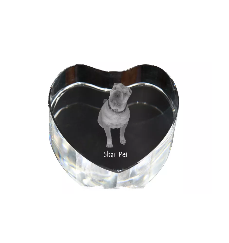 Shar Pei - une photo de chien dans un cristal, un cœur en cristal, un cadre photo exceptionnel de la marque Art-Dog