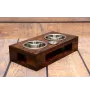 Shar Pei - wooden stand with bowls for a dog, steel dog bowls, a gift for adopting a dog from the Art-Dog brand