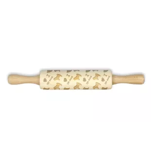 Shar Pei - small rolling pin with a dog, patterned dough roller, gadget for ceramicists from the Art-Dog brand