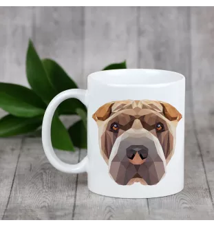 Shar Pei - Becher mit einem Bild und dem Schriftzug geometrischer Hund Art-Dog