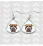 Shar Pei - earrings with a picture and the inscription geometric dog Art-Dog