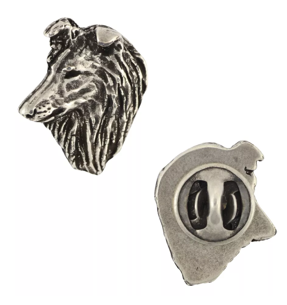 Sheltie  - Silver-plated dog brooch, elegant pin, jacket lapel decoration by Art-Dog brand