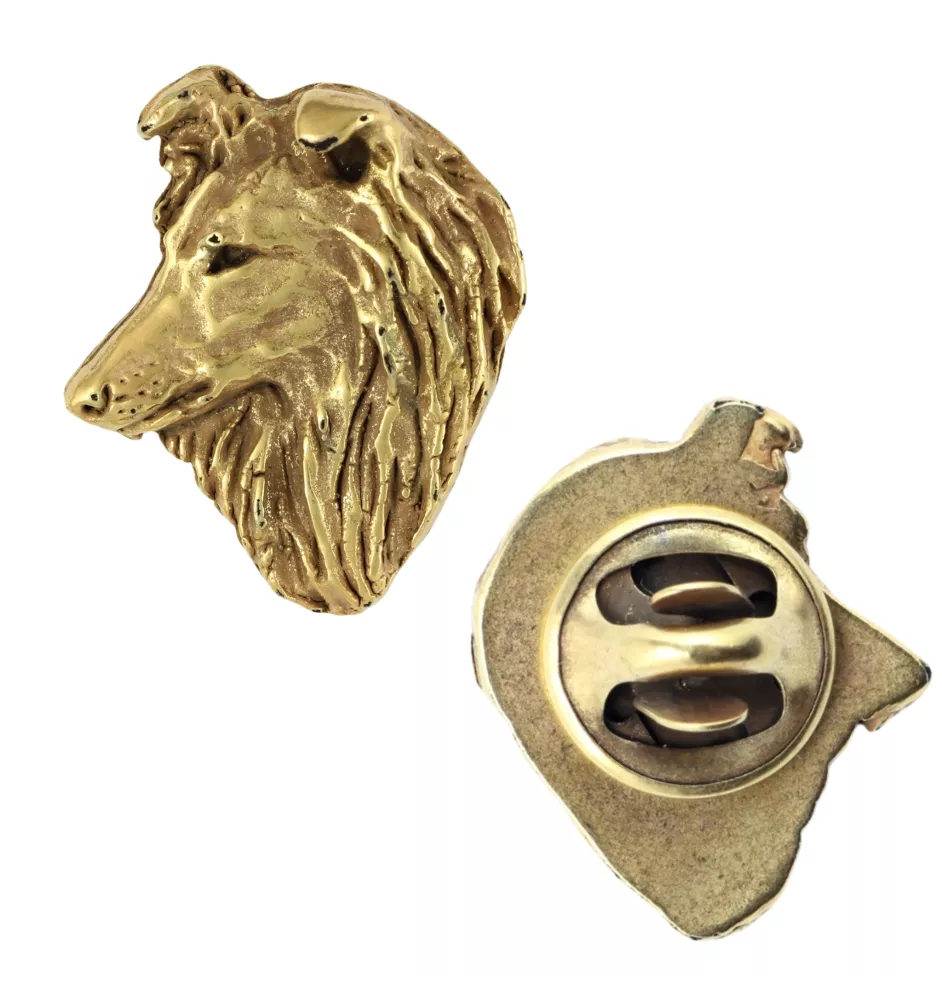 Sheltie - Dog brooch in decorative box, elegant gold-plated pin, Art-Dog brand jacket pin