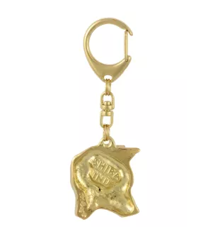 Shiba Inu - Vergoldeter Schlüsselanhänger mit Hund, Handtaschenschmuck, Luxus-Accessoire der Marke Art-Dog