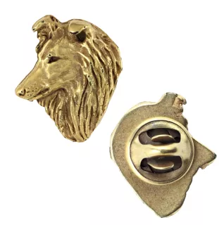 Sheltie - Vergoldete Brosche, eleganter Hundeschmuck, einzigartige Brosche der Marke Art-Dog