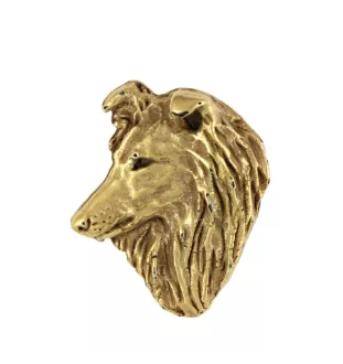 Sheltie - gold-plated pin brooch, elegant dog ornament, unique pin by Art-Dog brand