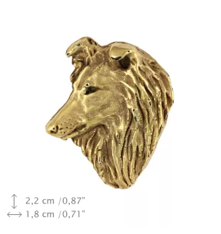 Sheltie - gold-plated pin brooch, elegant dog ornament, unique pin by Art-Dog brand