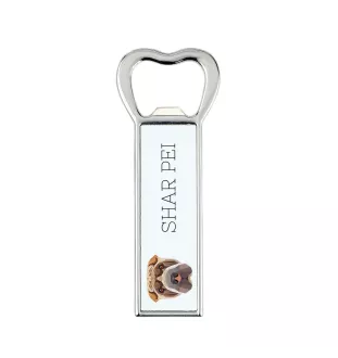 Shar Pei - bottle opener with a picture and inscription for beer by Art-Dog