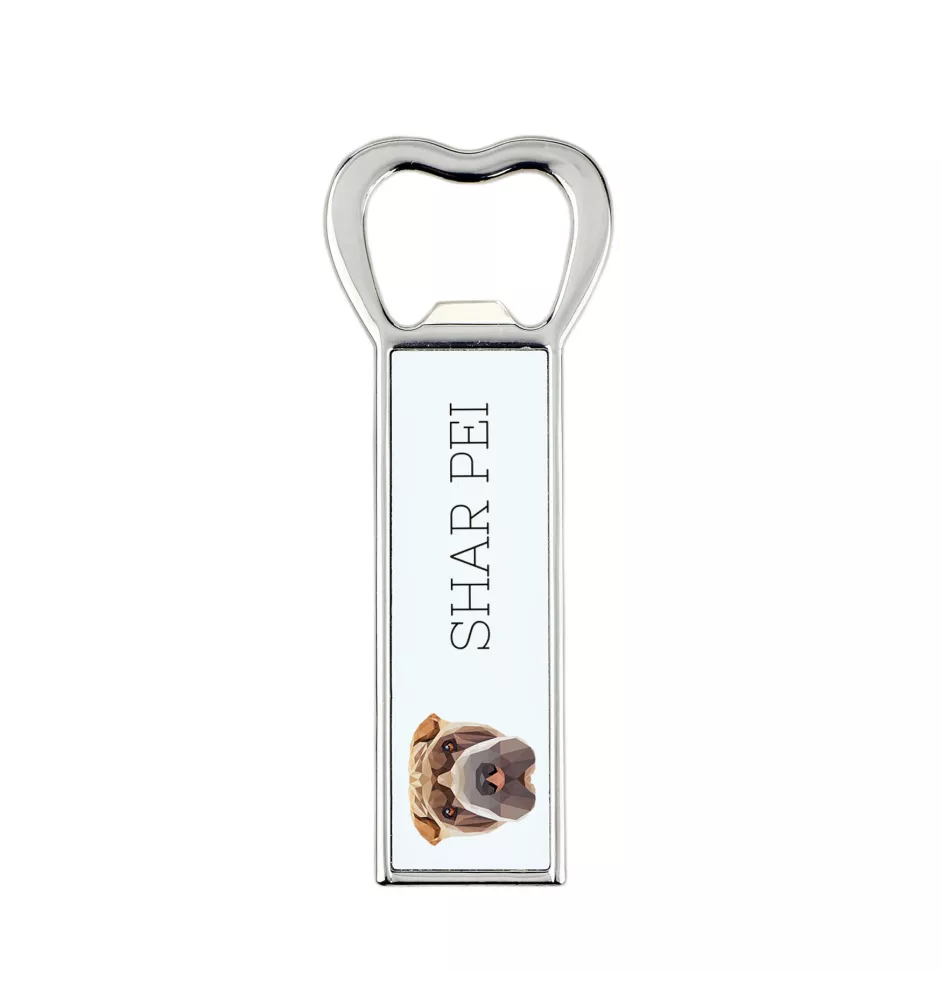 Shar Pei - ouvre-bouteille avec une image et une inscription pour la bière Art-Dog