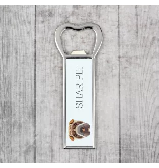Shar Pei - bottle opener with a picture and inscription for beer by Art-Dog