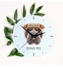 Shar Pei - horloge murale géométrique avec photo et logo de la marque Art-Dog